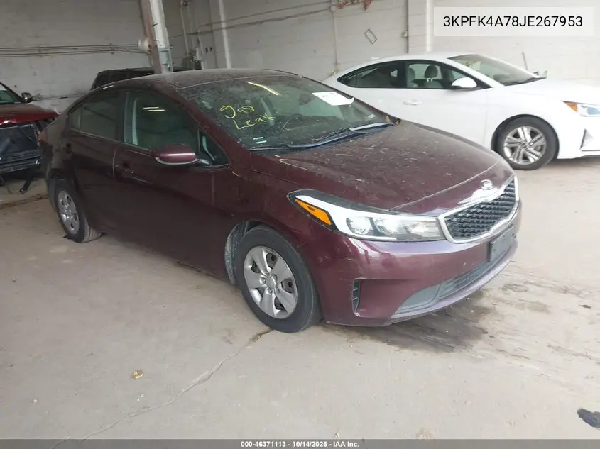 KIA FORTE 2018, VIN 3KPFK4A78JE267953