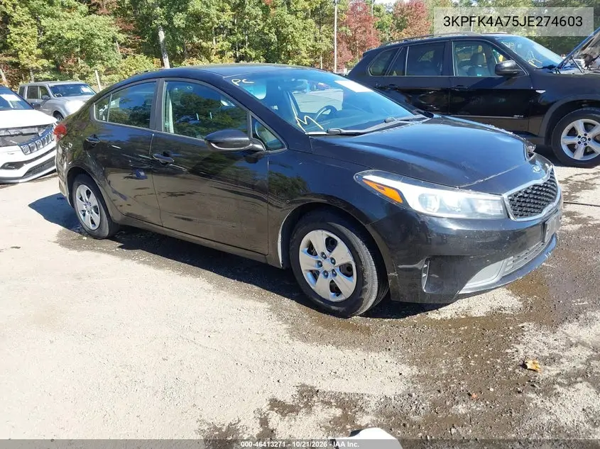 KIA FORTE 2018, VIN 3KPFK4A75JE274603