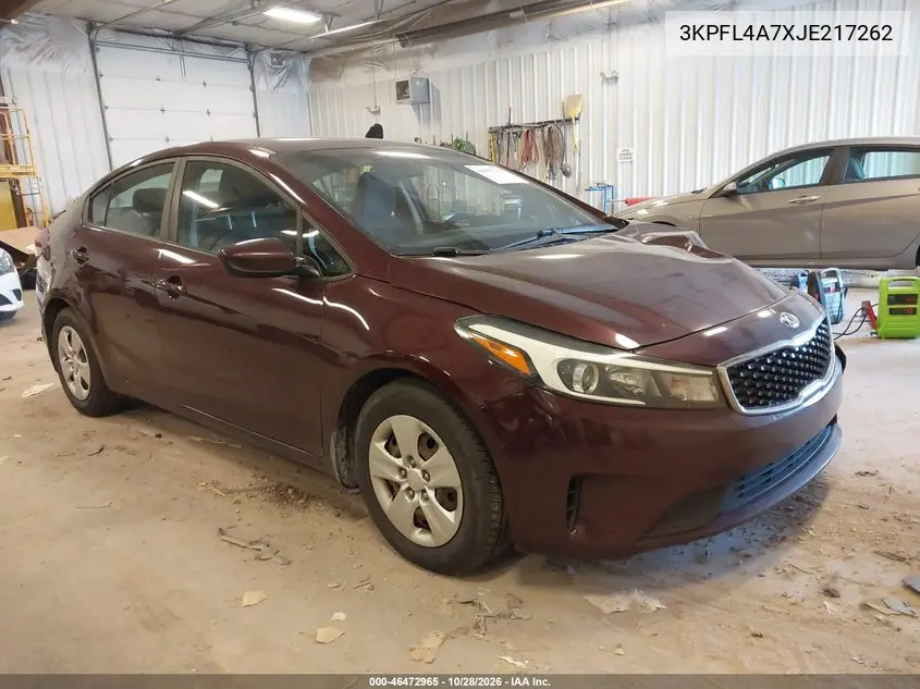 KIA FORTE 2018, VIN 3KPFL4A7XJE217262