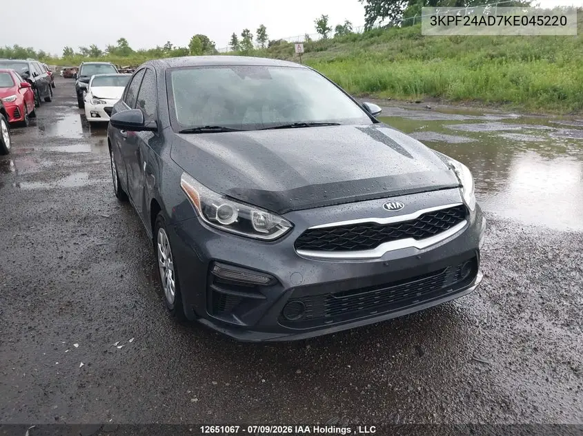KIA FORTE 2019, VIN 3KPF24AD7KE045220