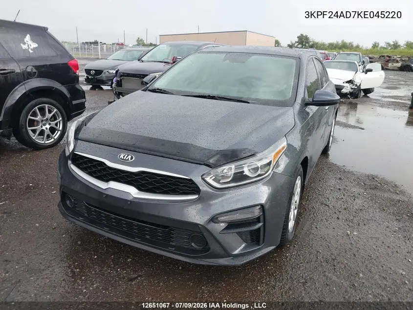 2019 KIA FORTE VIN 3KPF24AD7KE045220 — фото 2