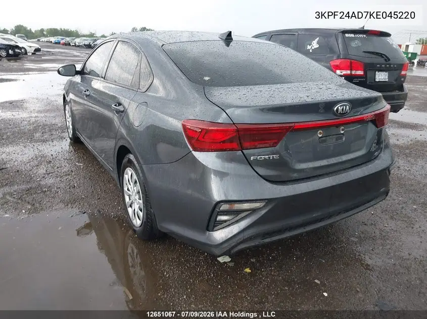 2019 KIA FORTE VIN 3KPF24AD7KE045220 — фото 3