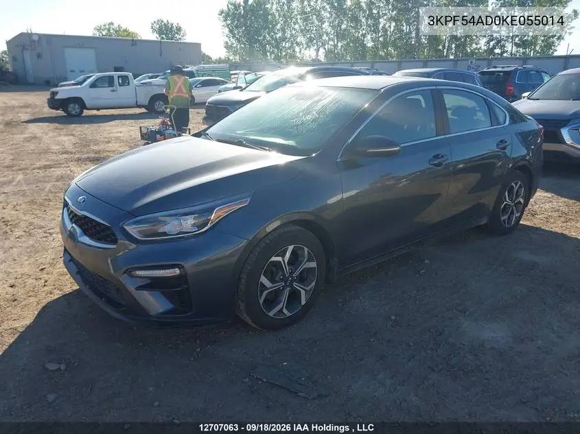 2019 KIA FORTE VIN 3KPF54AD0KE055014 — фото 2