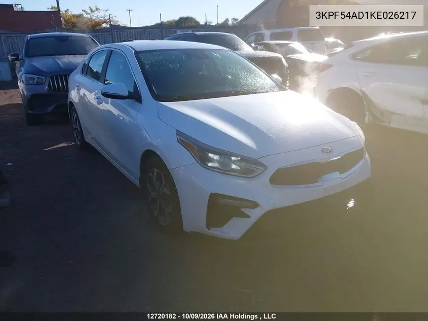 KIA FORTE 2019, VIN 3KPF54AD1KE026217
