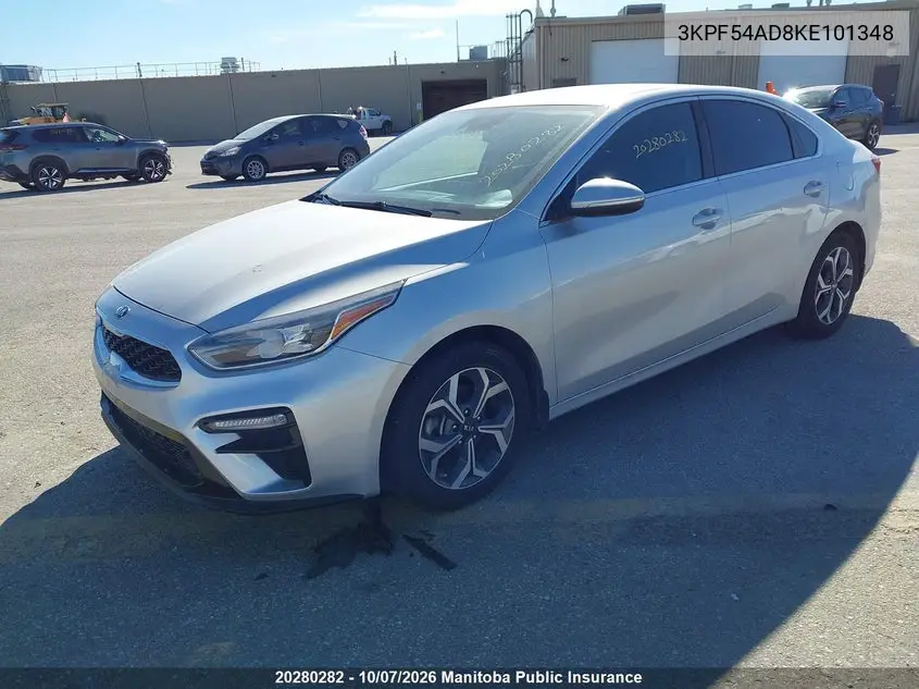 2019 KIA FORTE VIN 3KPF54AD8KE101348 — фото 2