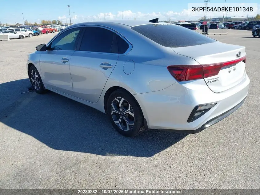 2019 KIA FORTE VIN 3KPF54AD8KE101348 — фото 3