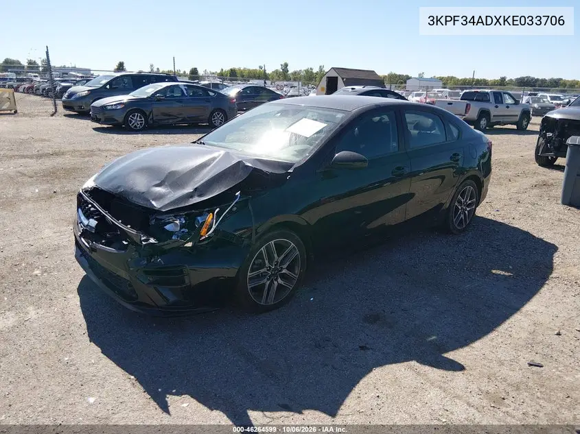2019 KIA FORTE VIN 3KPF34ADXKE033706 — фото 2