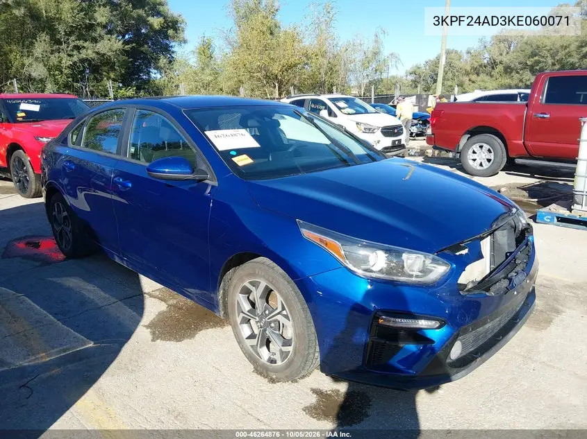 KIA FORTE 2019, VIN 3KPF24AD3KE060071