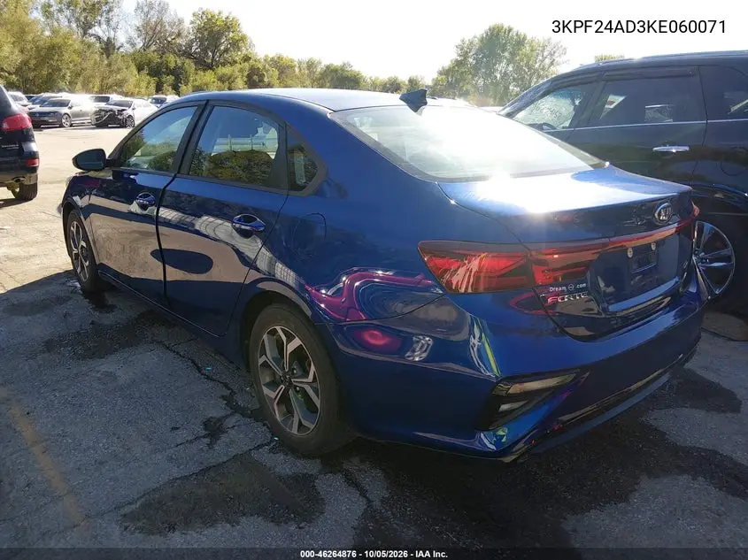 2019 KIA FORTE VIN 3KPF24AD3KE060071 — фото 3