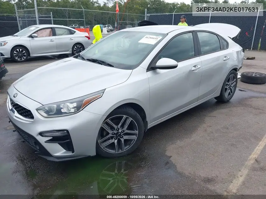 2019 KIA FORTE VIN 3KPF34AD2KE017631 — фото 2