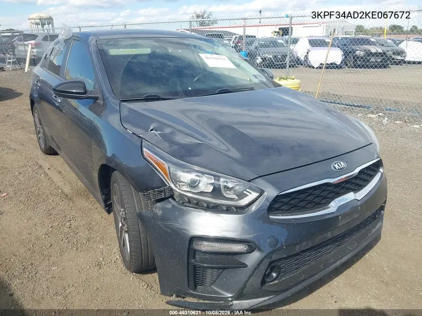 KIA FORTE 2019, VIN 3KPF34AD2KE067672