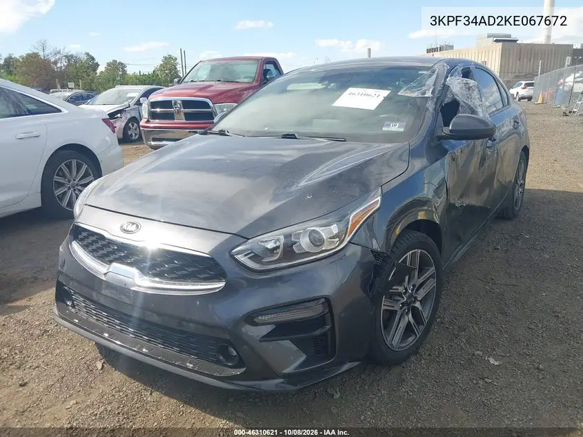 2019 KIA FORTE VIN 3KPF34AD2KE067672 — фото 2