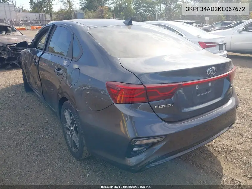 2019 KIA FORTE VIN 3KPF34AD2KE067672 — фото 3