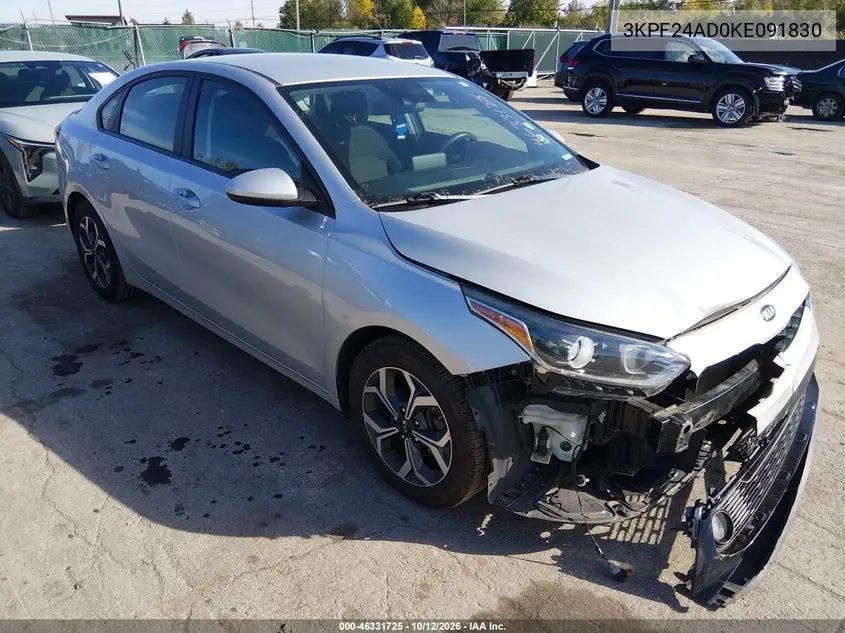 KIA FORTE 2019, VIN 3KPF24AD0KE091830