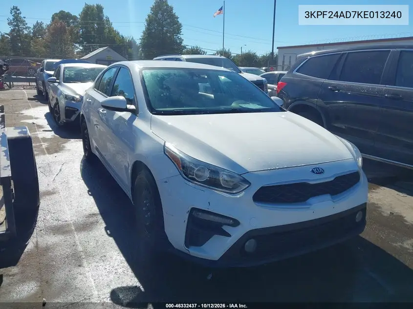KIA FORTE 2019, VIN 3KPF24AD7KE013240
