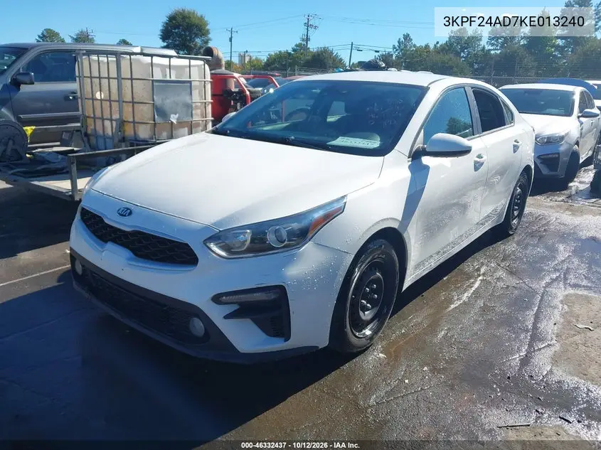 2019 KIA FORTE VIN 3KPF24AD7KE013240 — фото 2
