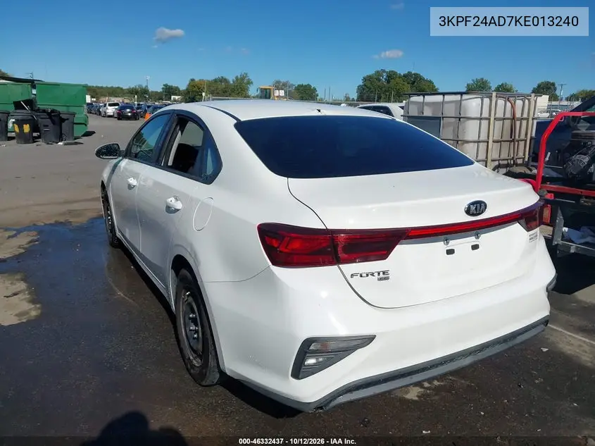 2019 KIA FORTE VIN 3KPF24AD7KE013240 — фото 3