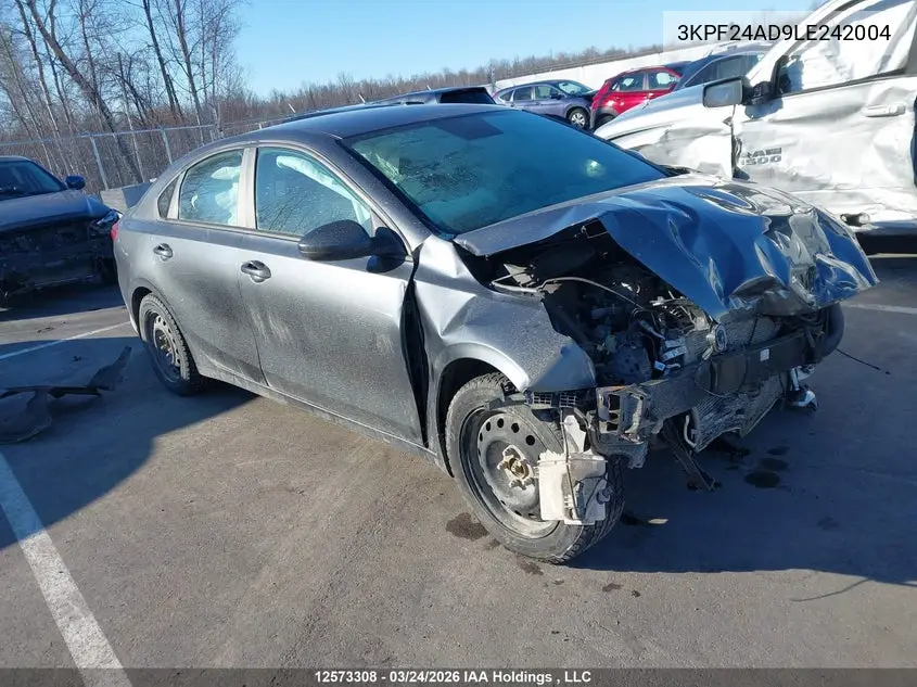 KIA FORTE 2020, VIN 3KPF24AD9LE242004