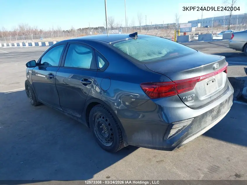 2020 KIA FORTE VIN 3KPF24AD9LE242004 — фото 3