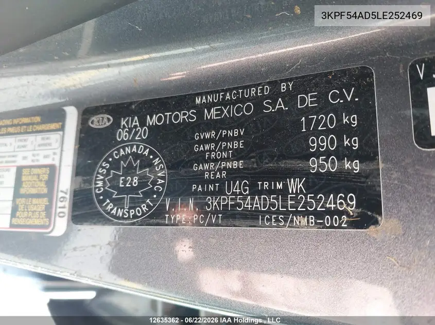 2020 KIA FORTE VIN 3KPF54AD5LE252469 — фото 18