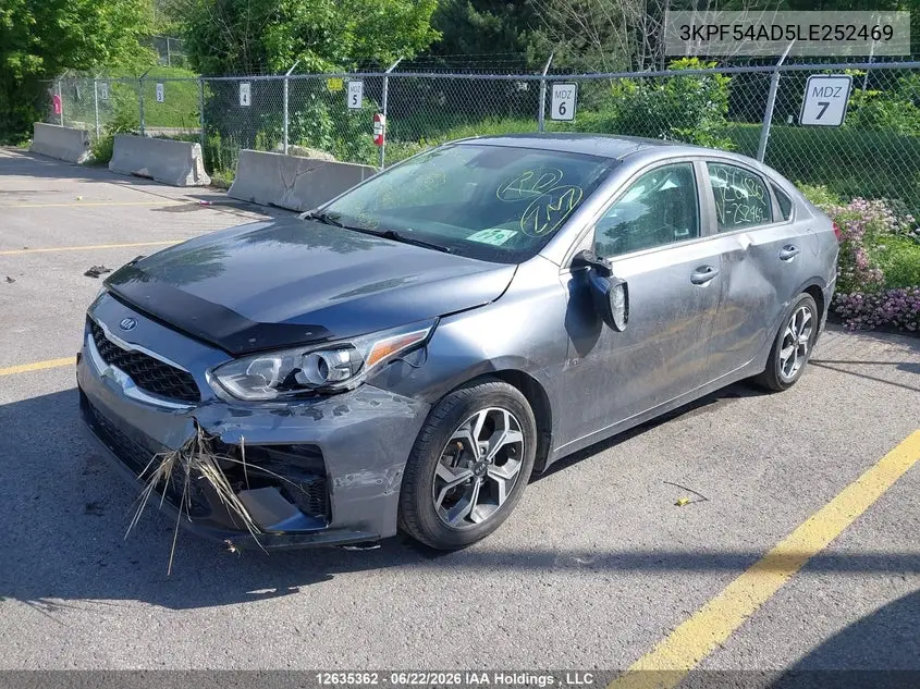 2020 KIA FORTE VIN 3KPF54AD5LE252469 — фото 2