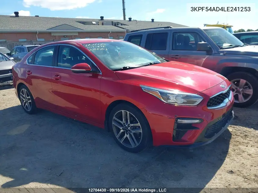 KIA FORTE 2020, VIN 3KPF54AD4LE241253