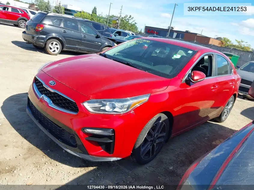 2020 KIA FORTE VIN 3KPF54AD4LE241253 — фото 2