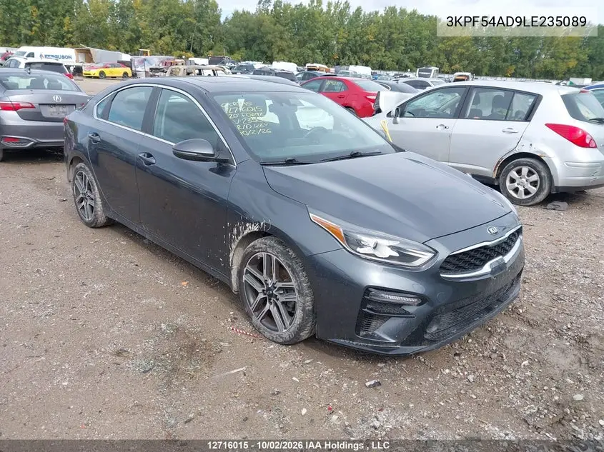KIA FORTE 2020, VIN 3KPF54AD9LE235089