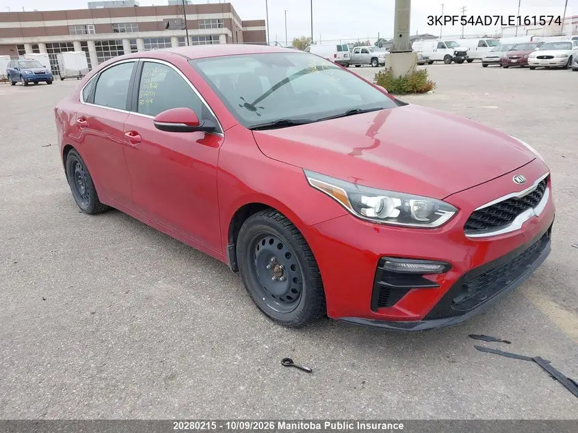 KIA FORTE 2020, VIN 3KPF54AD7LE161574
