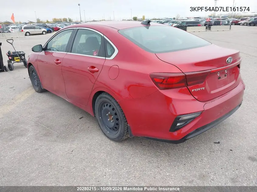 2020 KIA FORTE VIN 3KPF54AD7LE161574 — фото 3