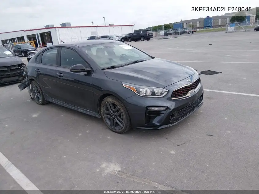 KIA FORTE 2020, VIN 3KPF34AD2LE248045
