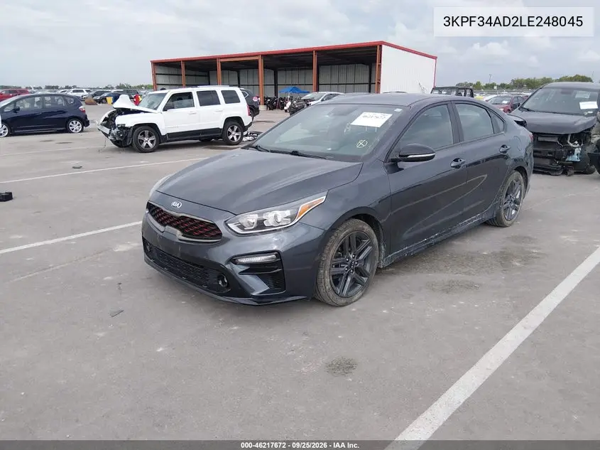 2020 KIA FORTE VIN 3KPF34AD2LE248045 — фото 2