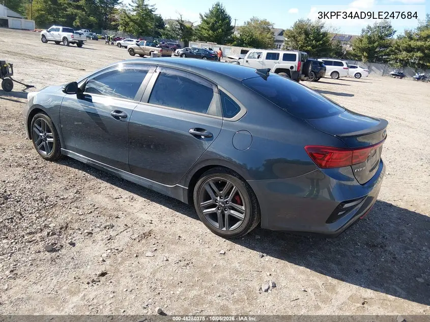 2020 KIA FORTE VIN 3KPF34AD9LE247684 — фото 3