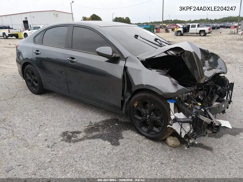 KIA FORTE 2020, VIN 3KPF24ADXLE204247