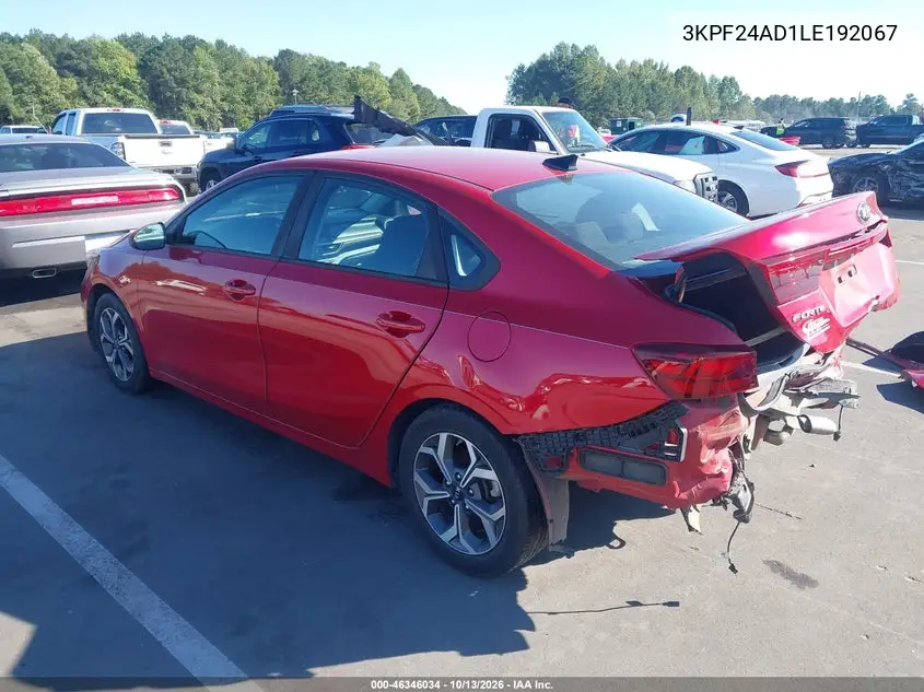 2020 KIA FORTE VIN 3KPF24AD1LE192067 — фото 3