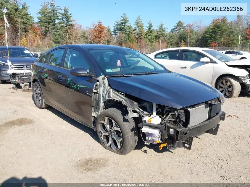KIA FORTE 2020, VIN 3KPF24AD0LE262366