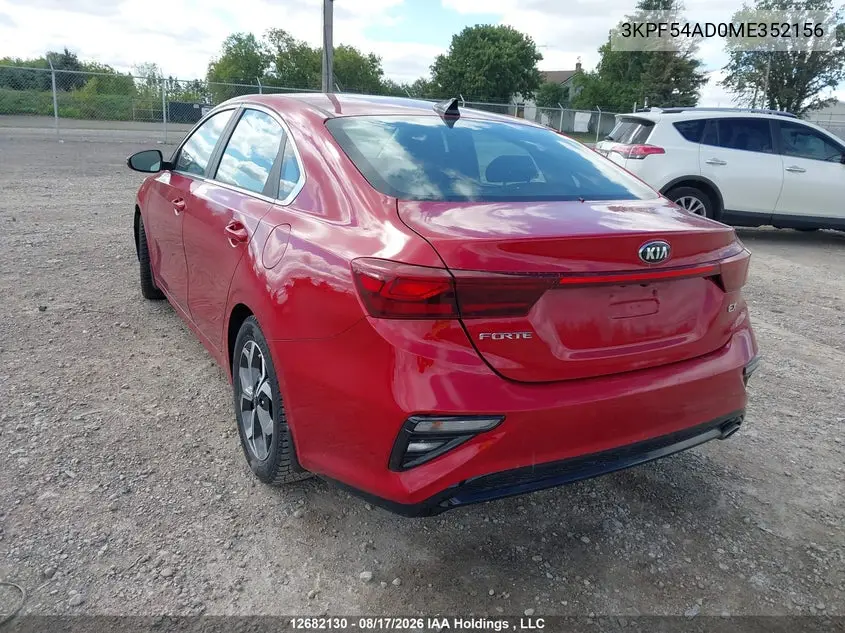 2021 KIA FORTE VIN 3KPF54AD0ME352156 — фото 3