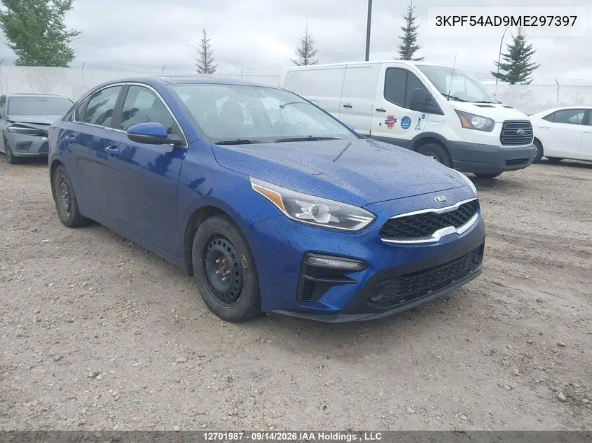 KIA FORTE 2021, VIN 3KPF54AD9ME297397