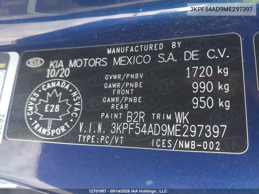 2021 KIA FORTE VIN 3KPF54AD9ME297397 — фото 17