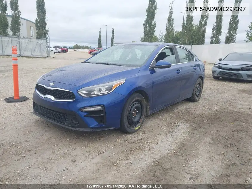 2021 KIA FORTE VIN 3KPF54AD9ME297397 — фото 2