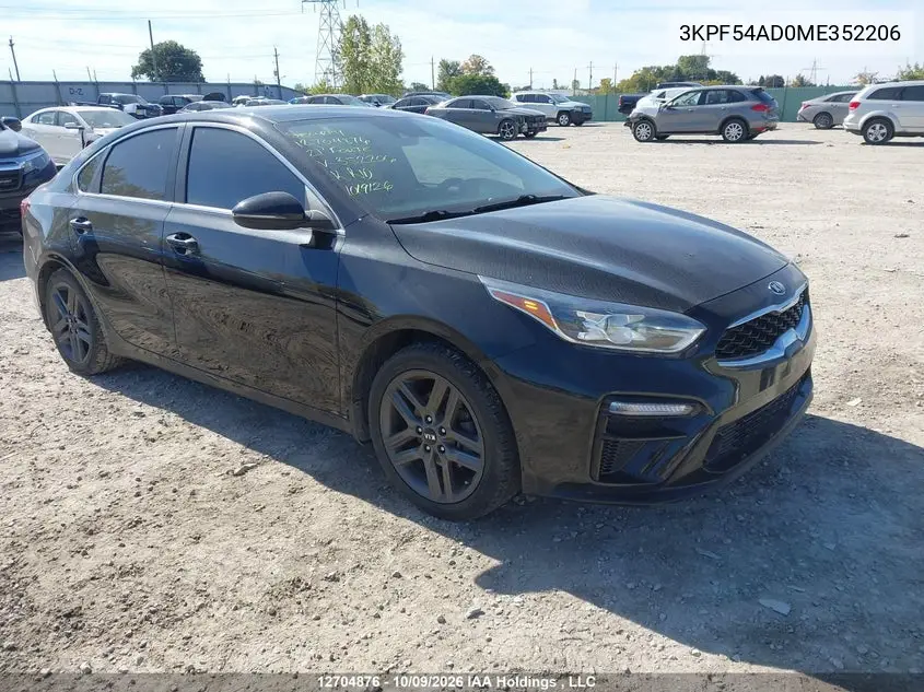 KIA FORTE 2021, VIN 3KPF54AD0ME352206