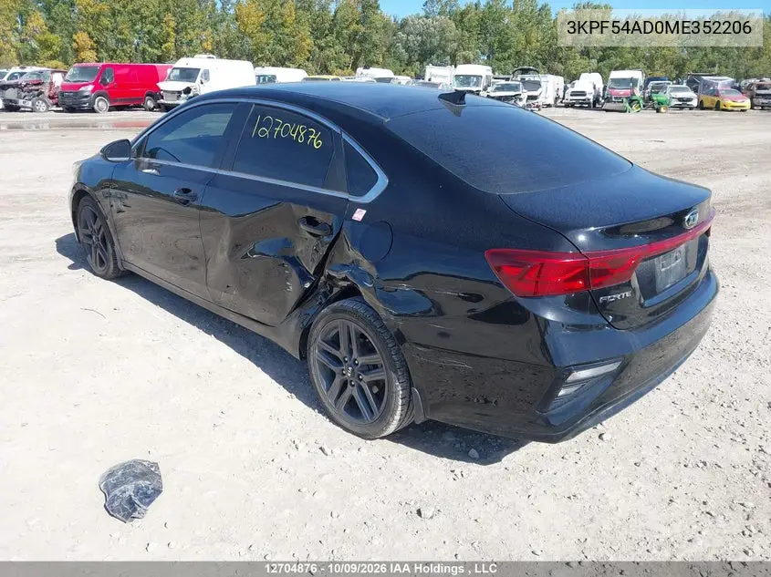 2021 KIA FORTE VIN 3KPF54AD0ME352206 — фото 3