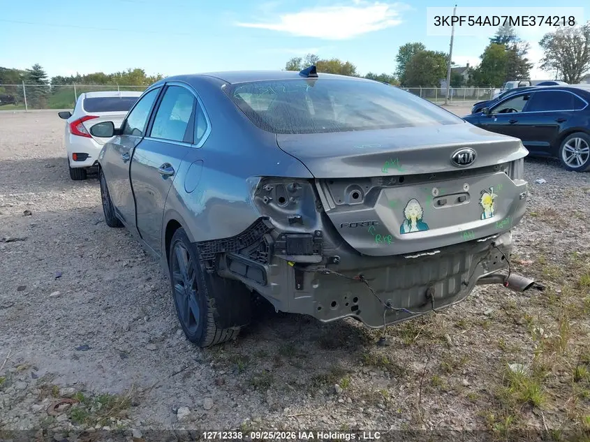 2021 KIA FORTE VIN 3KPF54AD7ME374218 — фото 4