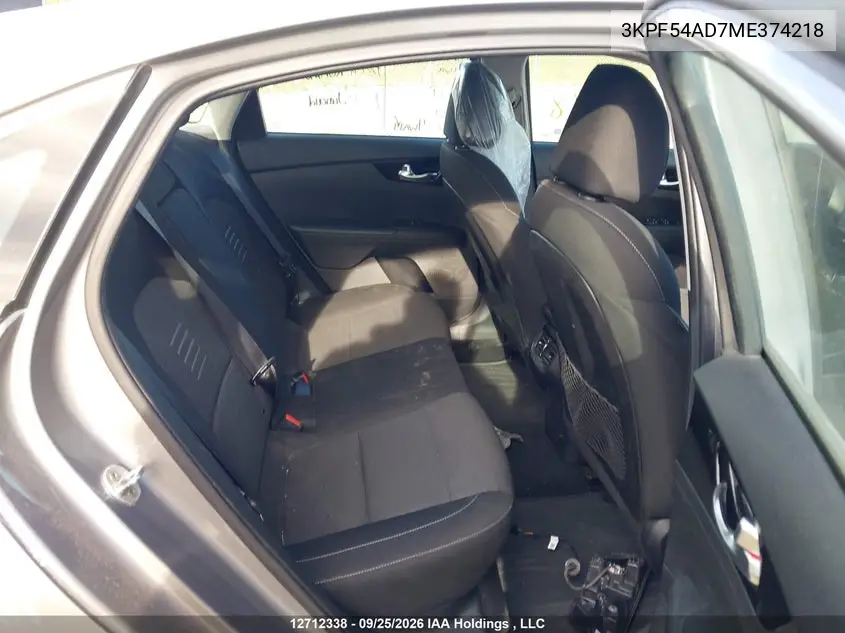 2021 KIA FORTE VIN 3KPF54AD7ME374218 — фото 8