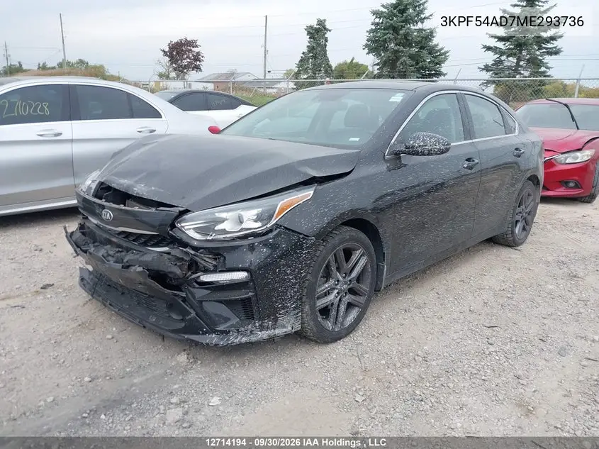 2021 KIA FORTE VIN 3KPF54AD7ME293736 — фото 2
