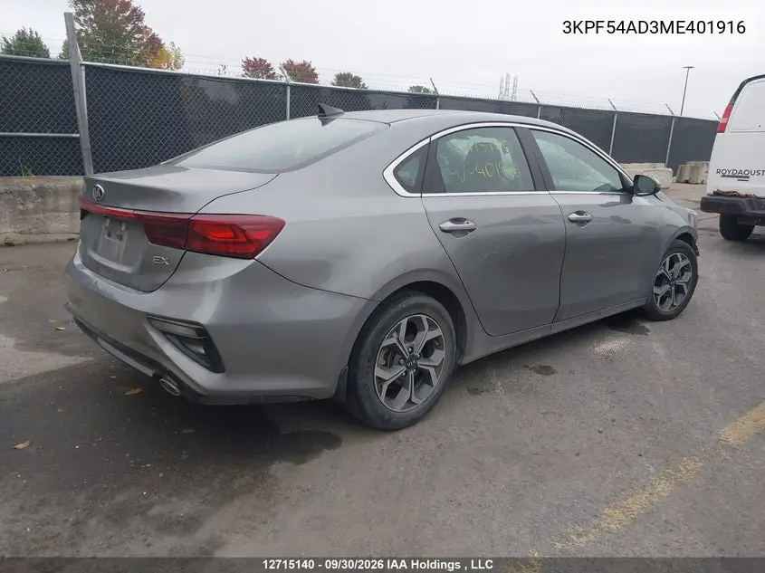 2021 KIA FORTE VIN 3KPF54AD3ME401916 — фото 4