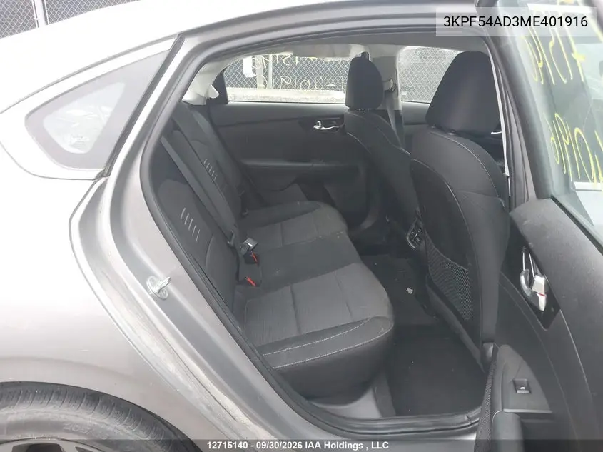 2021 KIA FORTE VIN 3KPF54AD3ME401916 — фото 8