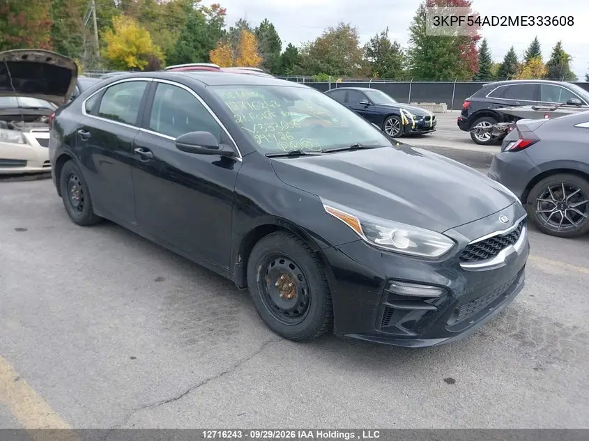 KIA FORTE 2021, VIN 3KPF54AD2ME333608
