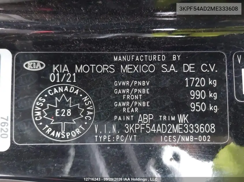 2021 KIA FORTE VIN 3KPF54AD2ME333608 — фото 18