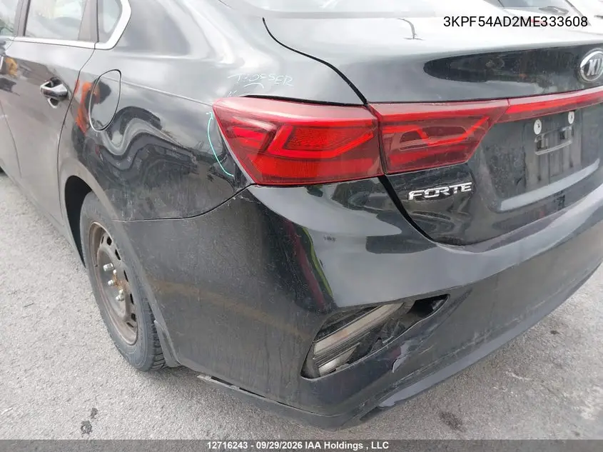2021 KIA FORTE VIN 3KPF54AD2ME333608 — фото 6